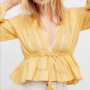 Free people Yellow Blouse